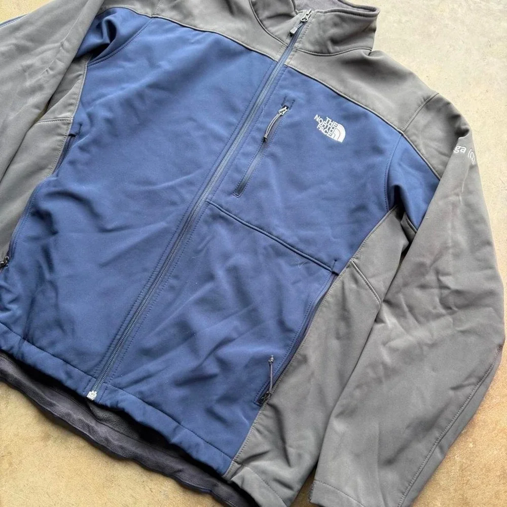 The North Face blue wind stopper fleece jacket size L